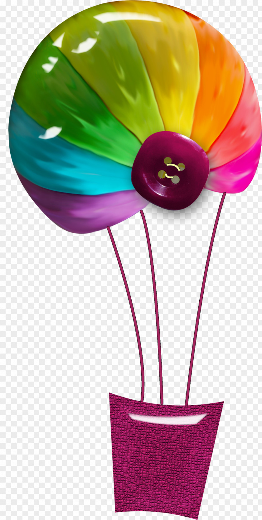 Conch Hot Air Balloon Button PNG