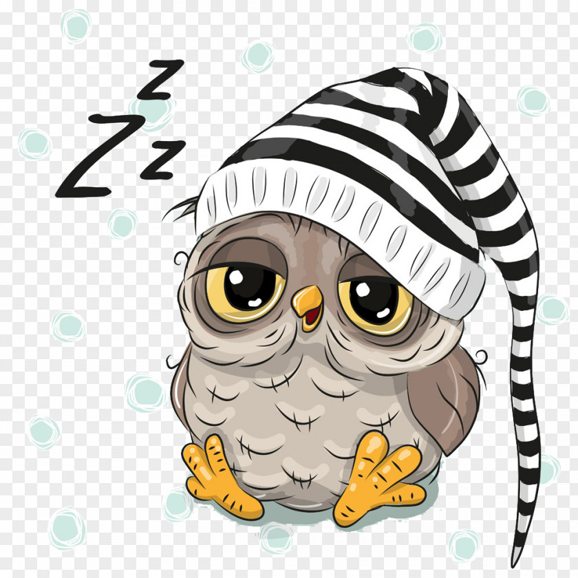 Hand-painted Cartoon Owl With Cap Royalty-free Clip Art PNG