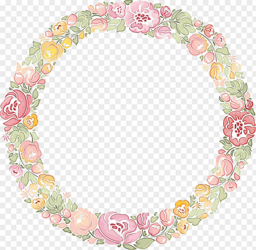 Pink Circle Oval Lei PNG