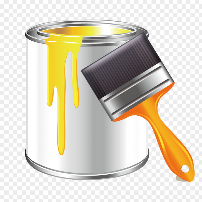 Vector Painted Bucket Painting Brush PNG
