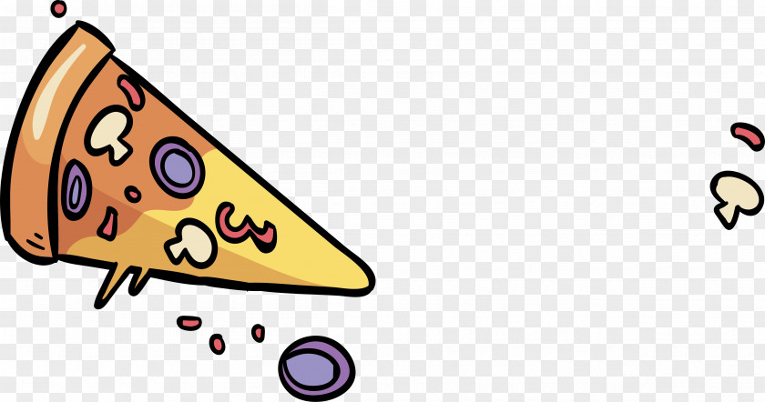 Hand Painted Delicious Pizza Ham Cheese PNG