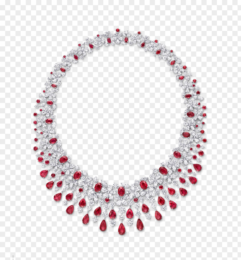 Jewellery Earring Graff Diamonds Necklace Ruby PNG