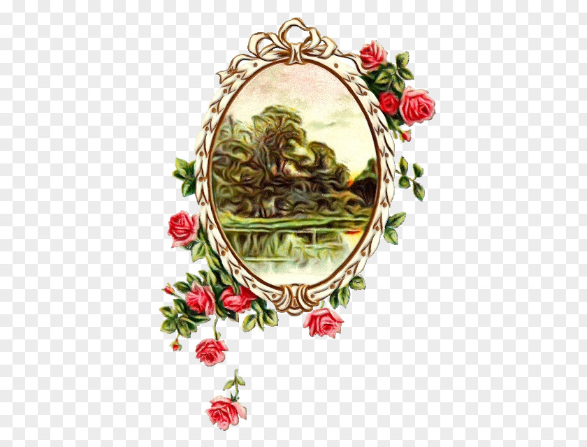Rose Flower Background Watercolor Frame PNG