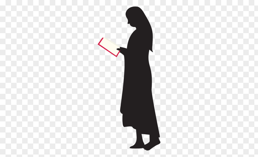 Silhouette Vector Graphics Book Woman PNG
