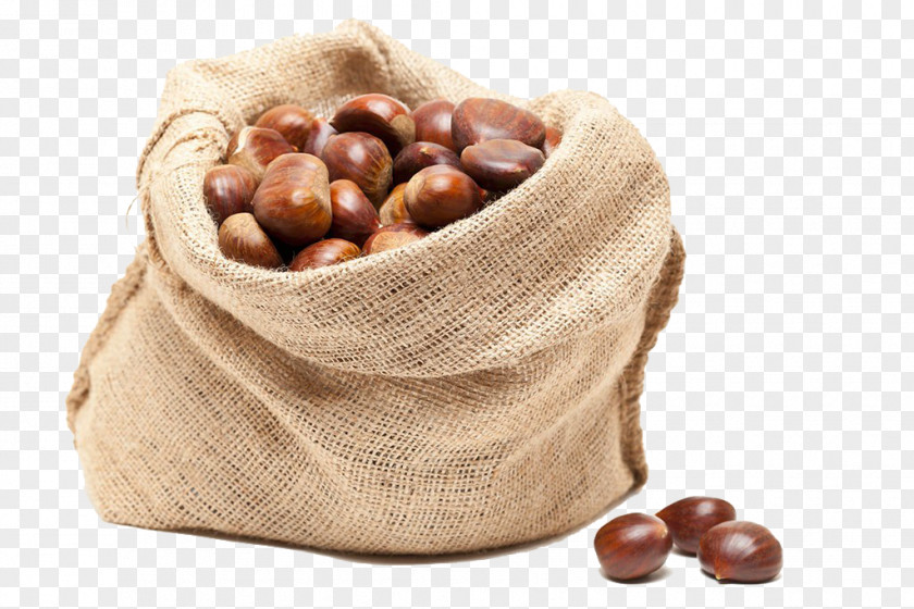 A Bag Of Chestnut Sweet Gunny Sack Hessian Fabric Jute PNG