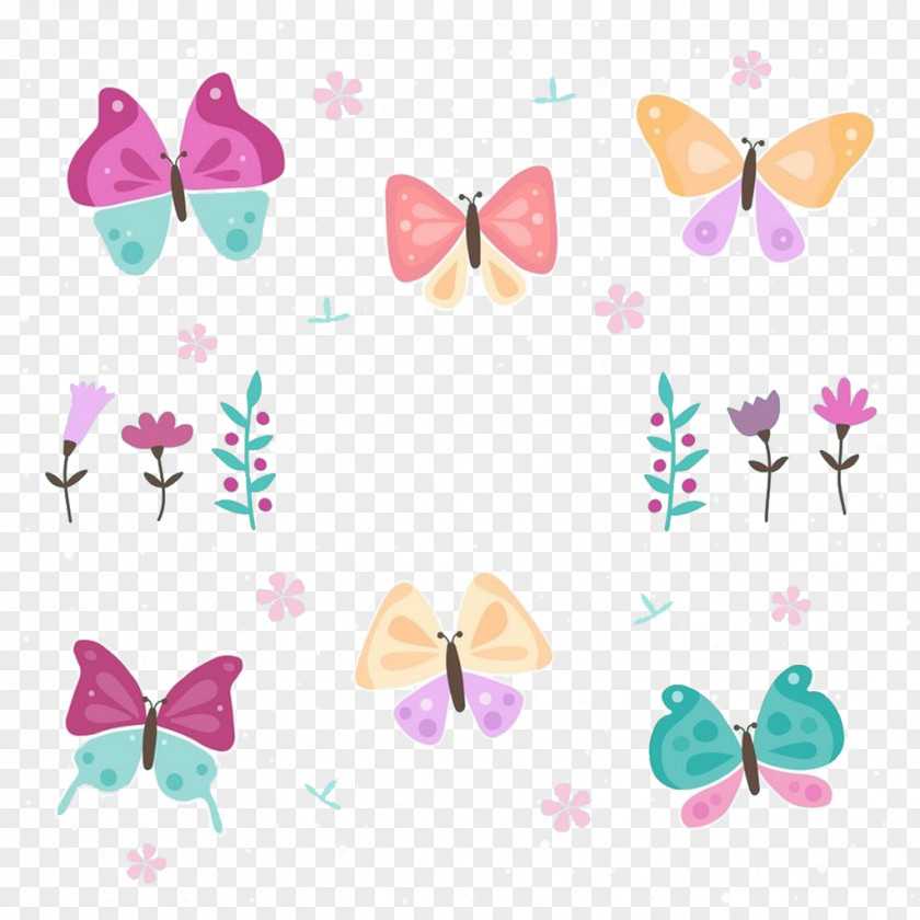 Hand Drawn Cartoon Butterfly Drawing Clip Art PNG