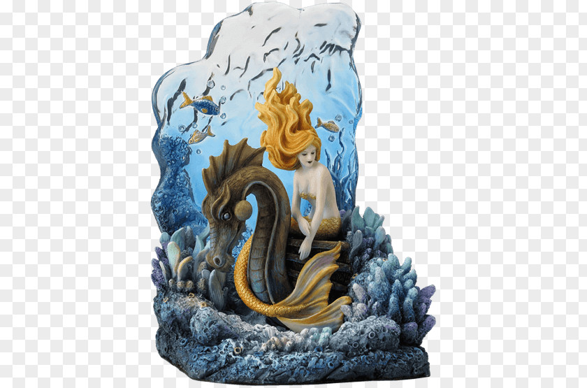 Mermaid Sitting Siren Fairy Statue Figurine PNG