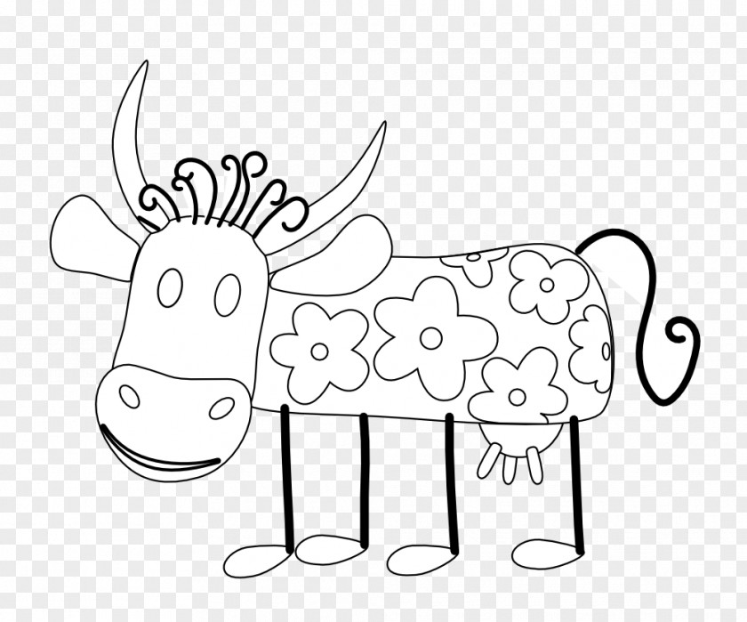 Cartoon Demarcation Line Cattle Art Clip PNG