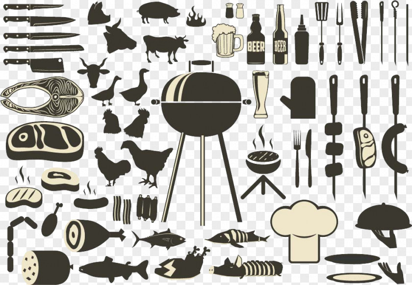 Encyclopedia Of Food BBQ Tools Barbecue Grill Drawing Illustration PNG