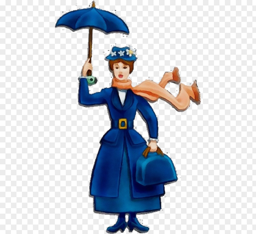 Uniform Electric Blue Watercolor Cartoon PNG