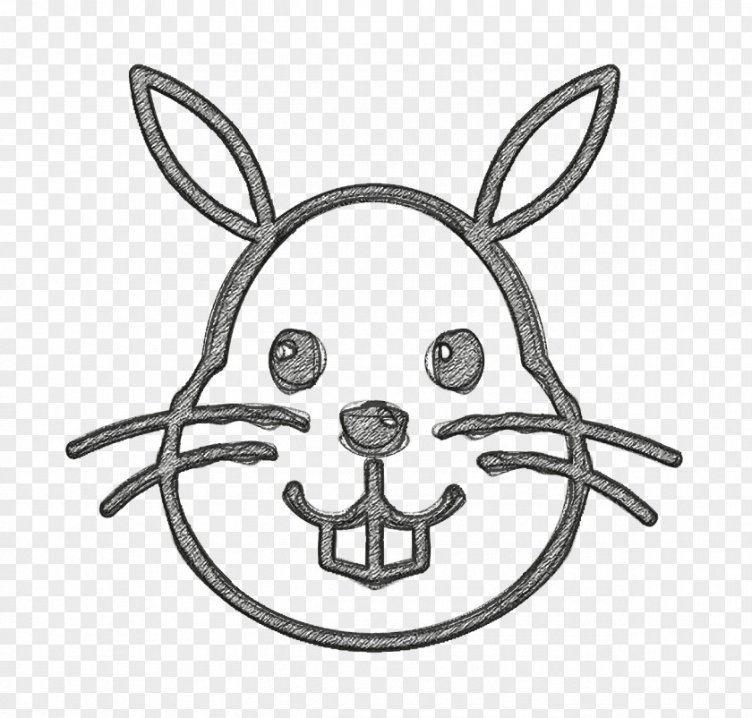 Ear Blackandwhite Easter Bunny Background PNG