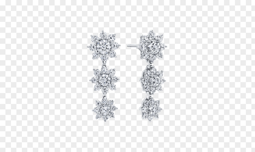 Platinum Safflower Three Dimensional Earring Harry Winston, Inc. Jewellery Diamond Jewelry Design PNG