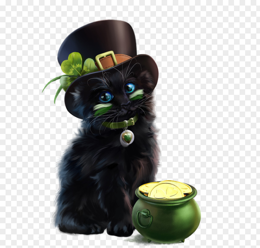 St Patrick's Day Cat Kitten Art PNG