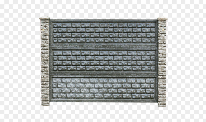 Decorative Brick Fence Concrete House PNG