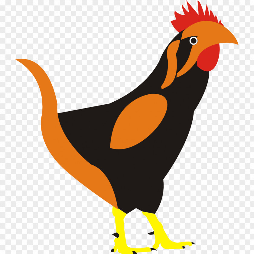Hand-painted Big Cock Rooster Chicken Drawing Clip Art PNG