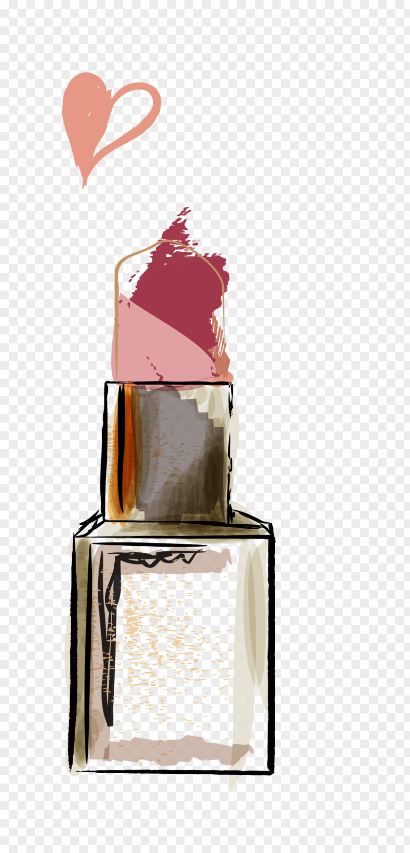 Hand Painted Lipstick Perfume PNG