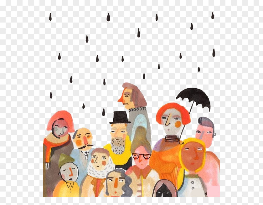 Cartoon Rainy Weather Book Illustration Drawing Art Graphic Design PNG