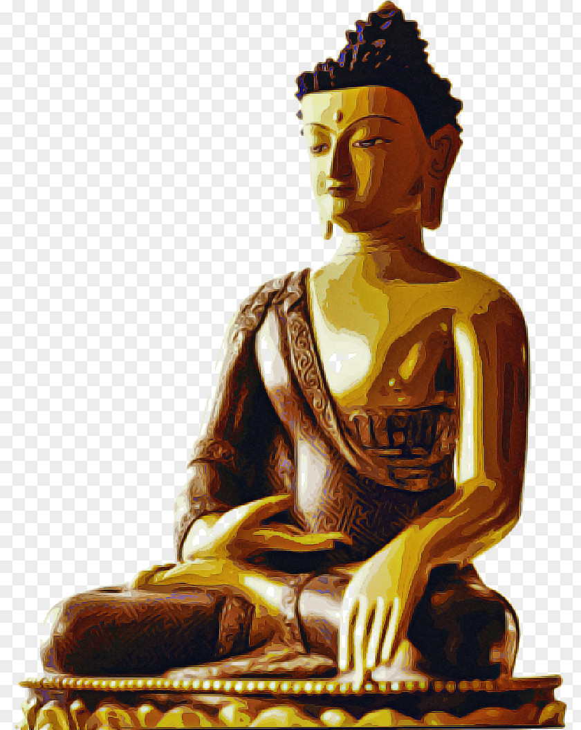 Metal Bronze Sculpture Buddha Cartoon PNG