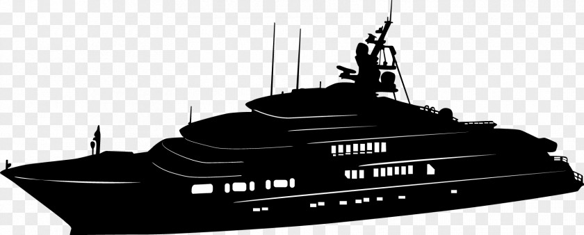 Silhouette Luxury Yacht Ship Boat PNG