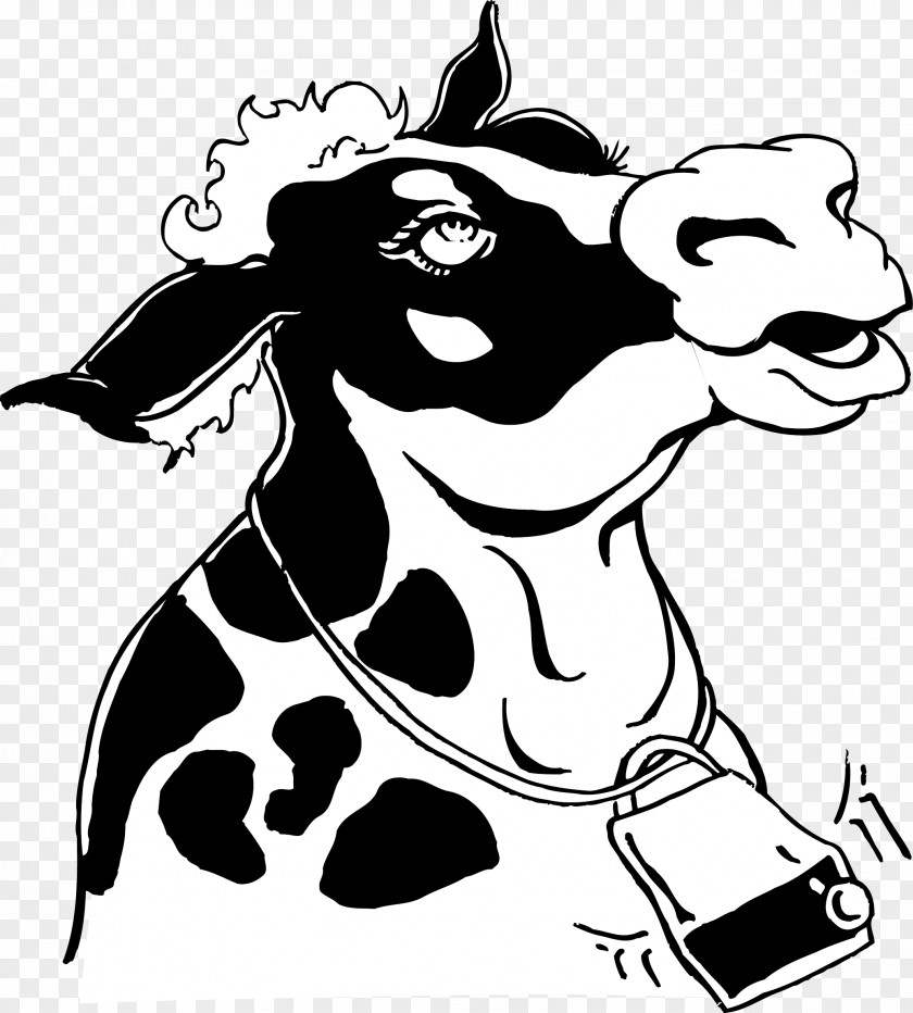 Cow Vector Cattle Dog Black And White Clip Art PNG