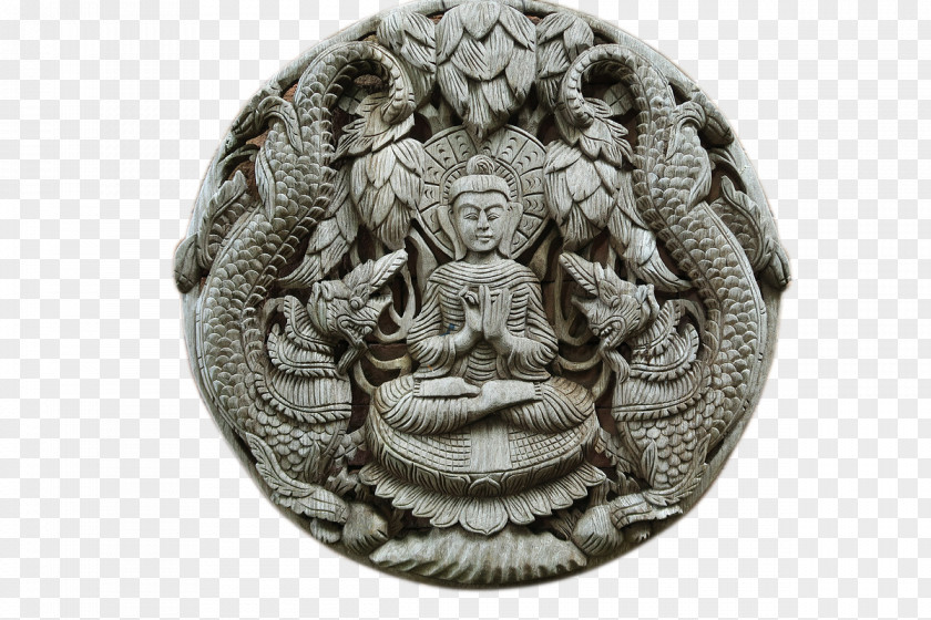 Free To Pull Thailand Buddha Carvings Temple Seated From Gandhara Wood Carving Sculpture Relief PNG