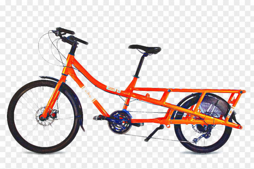Hybrid Bicycle Seatpost Orange Frame PNG