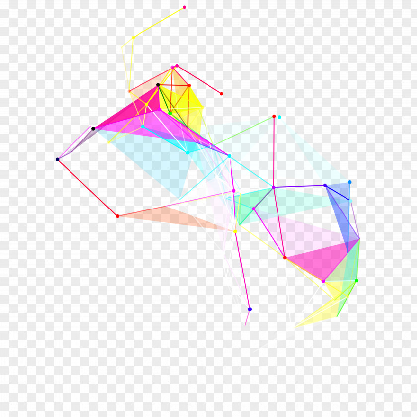 Science Fiction Singular Vector Floating Color Geometric Lines Triangle Area Pattern PNG