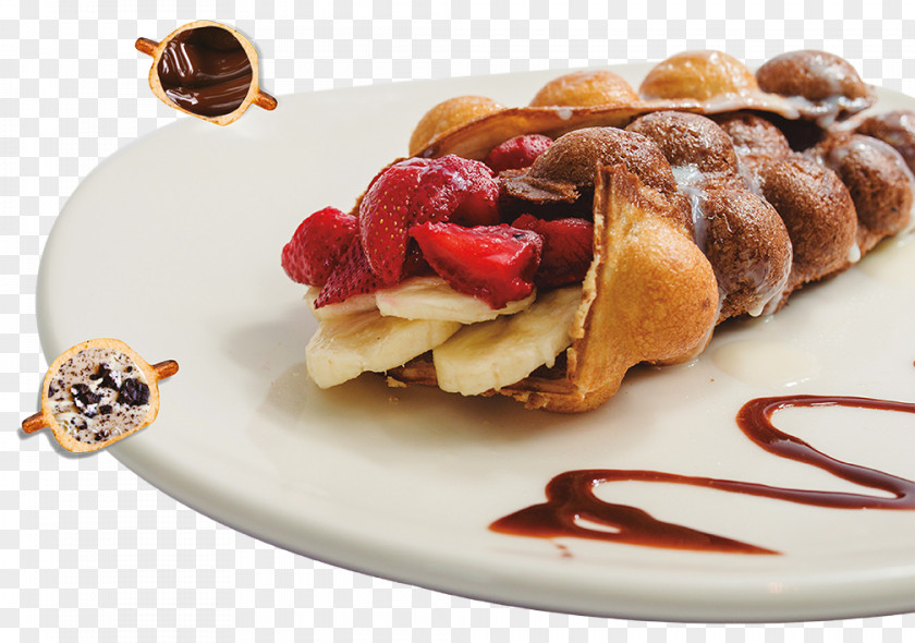 Ice Cream Egg Waffle Breakfast PNG