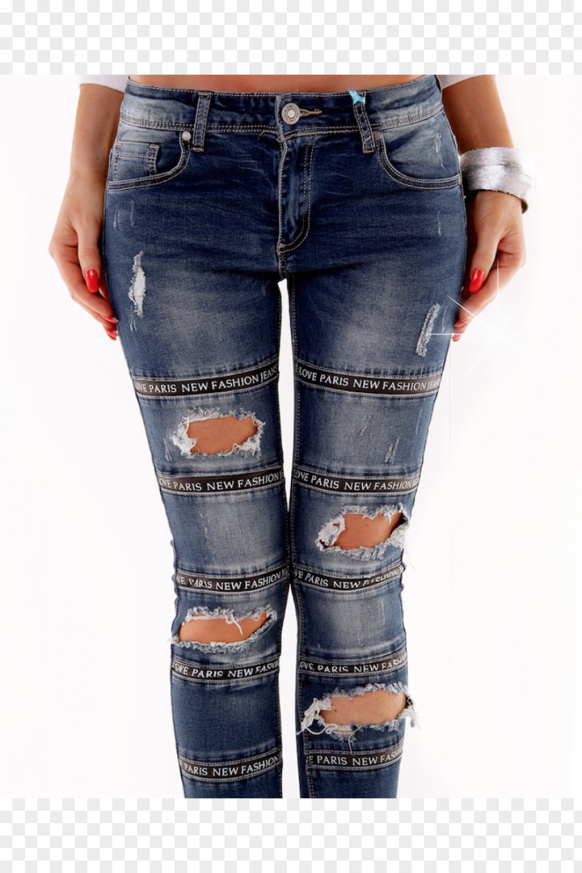 Ripped Denim Wide-leg Jeans Pocket Fashion PNG