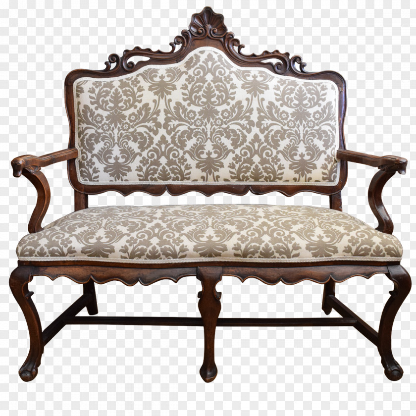 Antique Wood Bench Loveseat Throw Pillows Chair Couch Table PNG