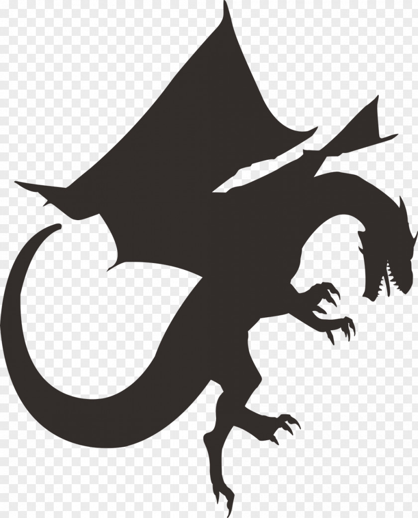 Paper-cut Dragon Silhouette Clip Art PNG