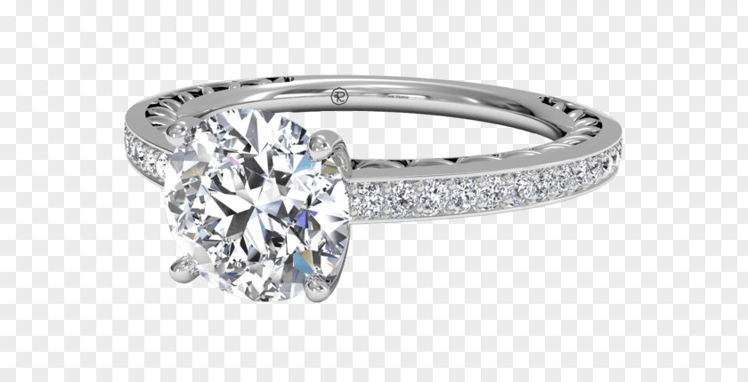 A Perspective View Engagement Ring Princess Cut Diamond Wedding PNG