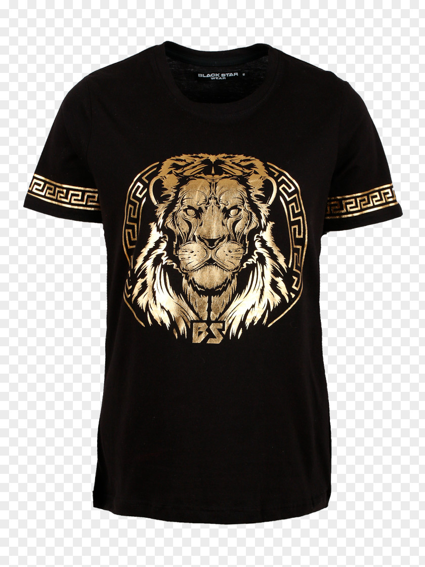 Black Star Long-sleeved T-shirt Lion PNG