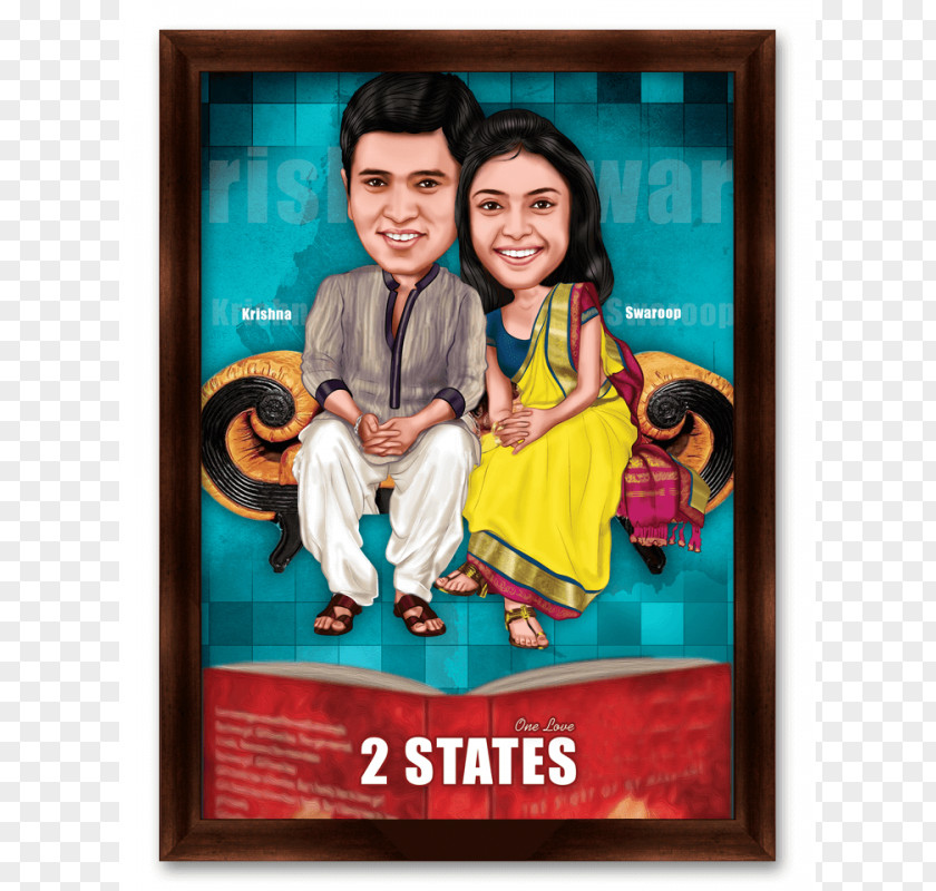 Wedding Couple Invitation 2 States Anniversary Gift PNG