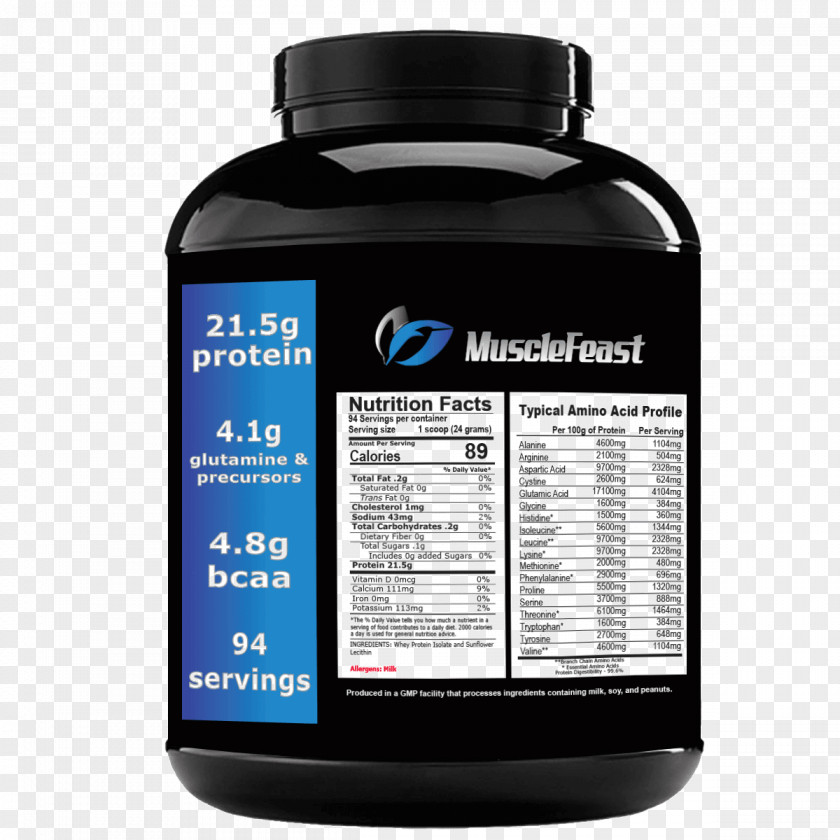 Free Whey Muscle Feast, LLC Protein Isolate Flavor PNG