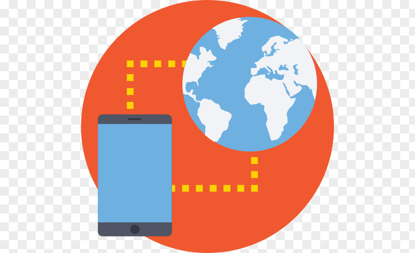 Smartphone Icon World Map Globe Blank PNG