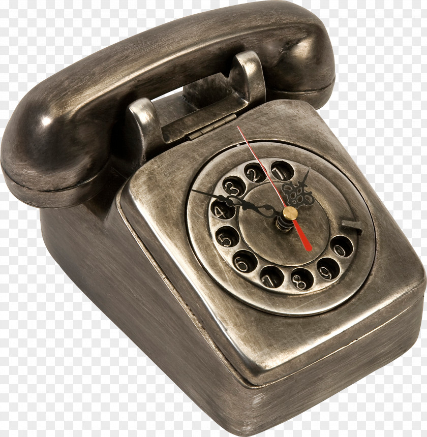 Clock Candlestick Telephone Rotary Dial Desk PNG