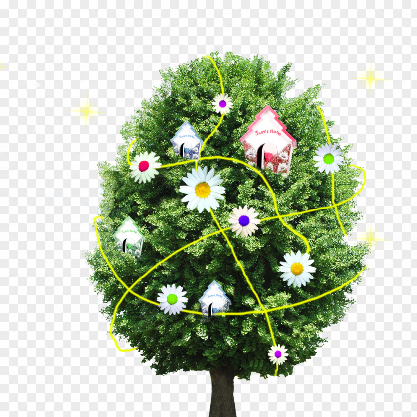 Flowers And Trees Winding Pull Material Free Adobe Illustrator CorelDRAW PNG