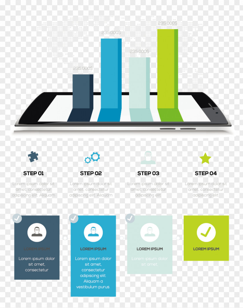 Histogram Phone User Interface Design Infographic PNG