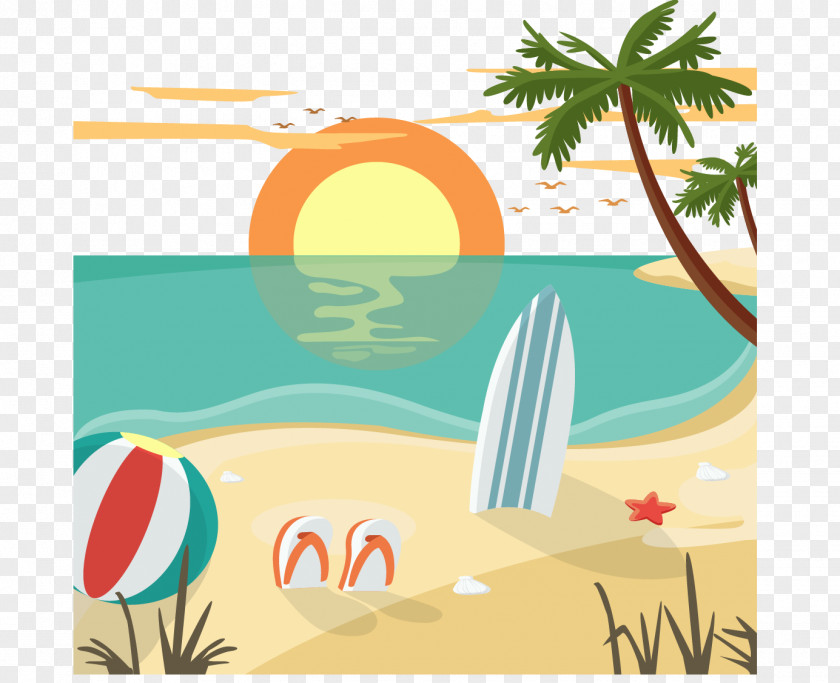 Holiday Beach Seaside Resort Bird Euclidean Vector Flight Sunset PNG