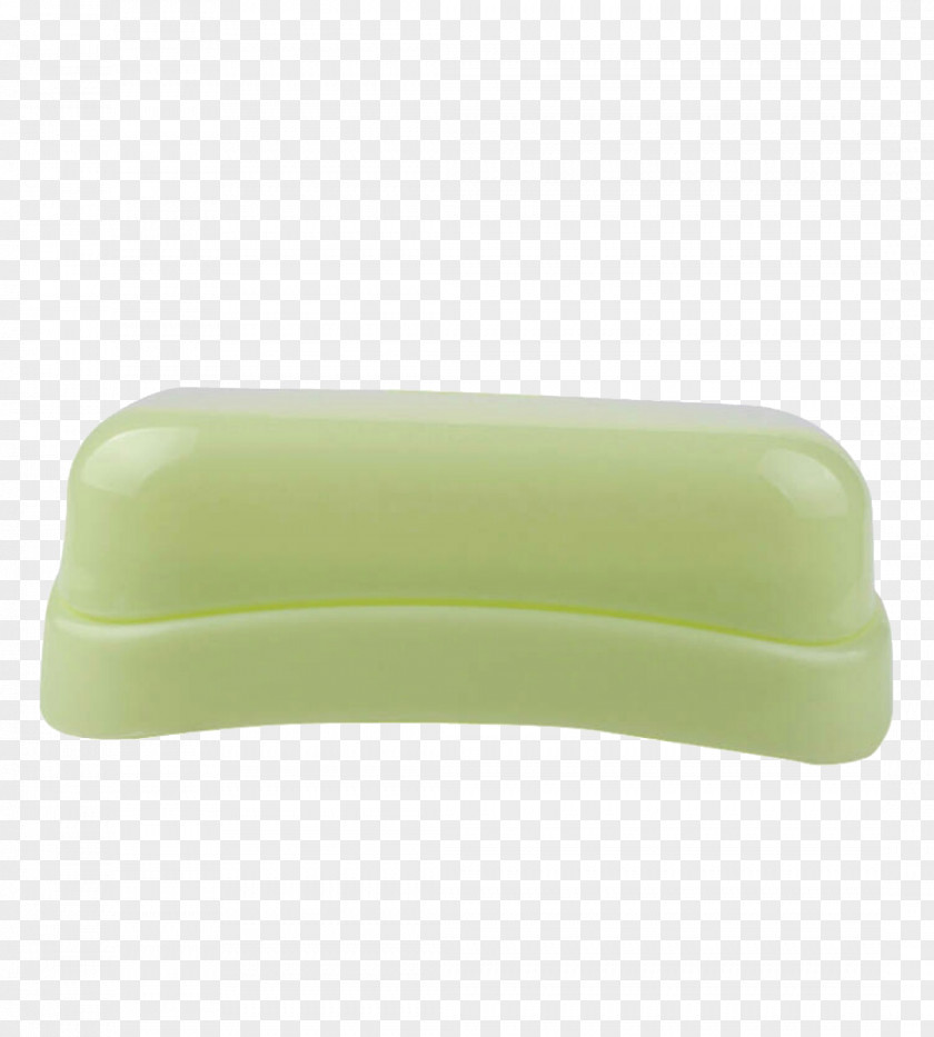 White Soap Dish With A Lid Green Rectangle PNG