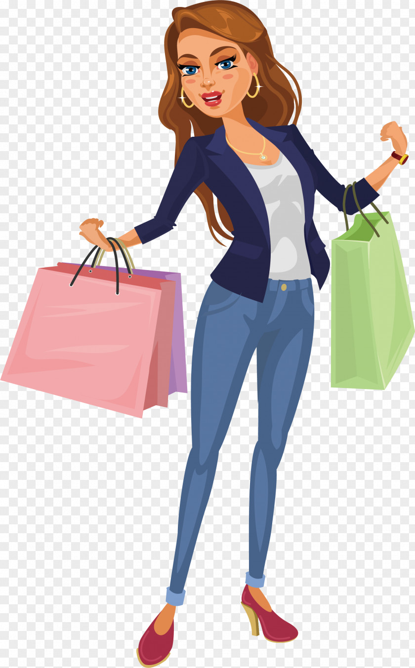 Crazy Shopping Beauty Bag Stock Photography Royalty-free PNG