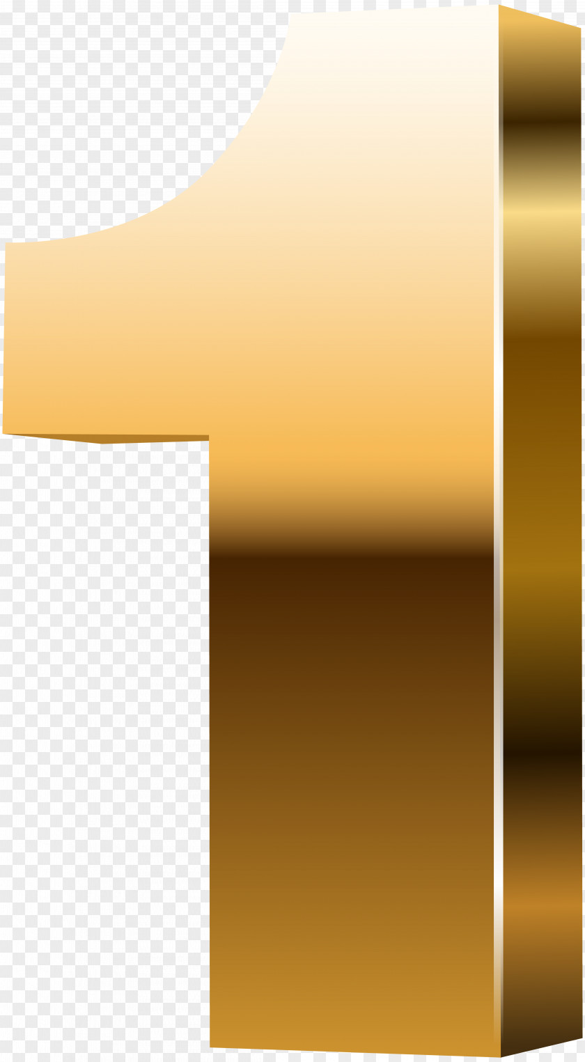 Number One 3D Gold Clip Art Image Yellow Material Design Pattern PNG