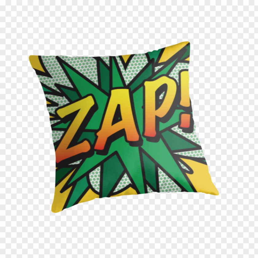 Zap Comic Bubble Textile Cushion Throw Pillows Comics Pop Art PNG