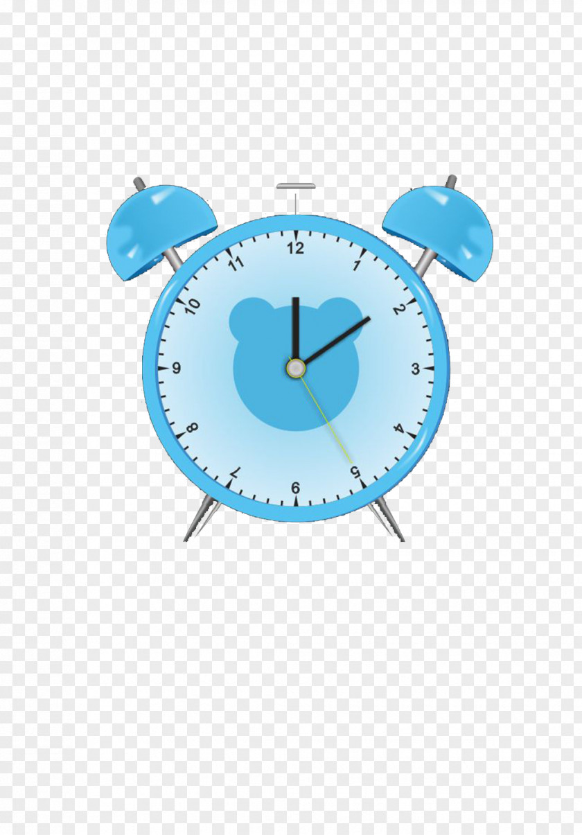 Cartoon Blue Alarm Clock PNG