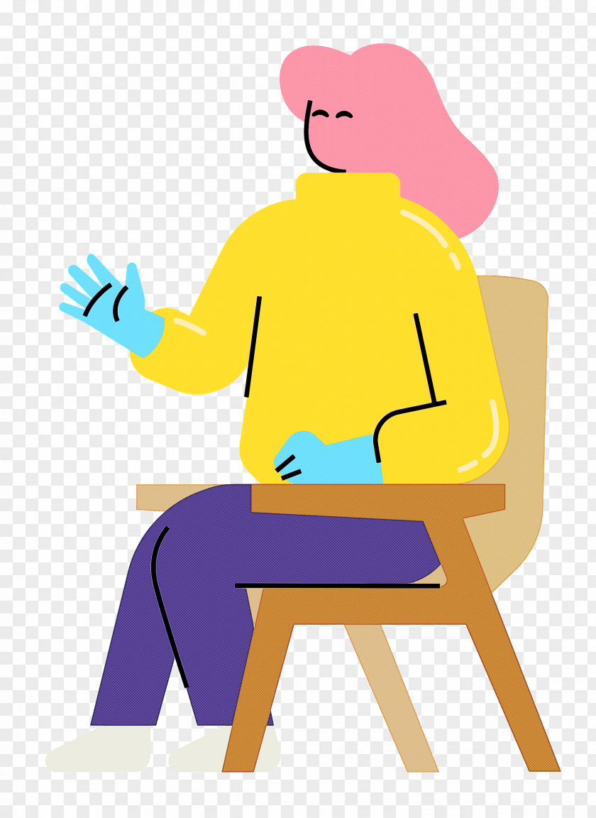 Sitting Cartoon Chair Yellow Joint PNG