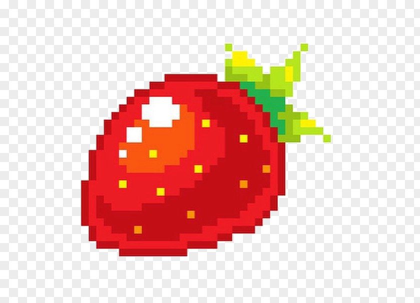 Strawberry Pixel Art Cream Cake Donuts PNG