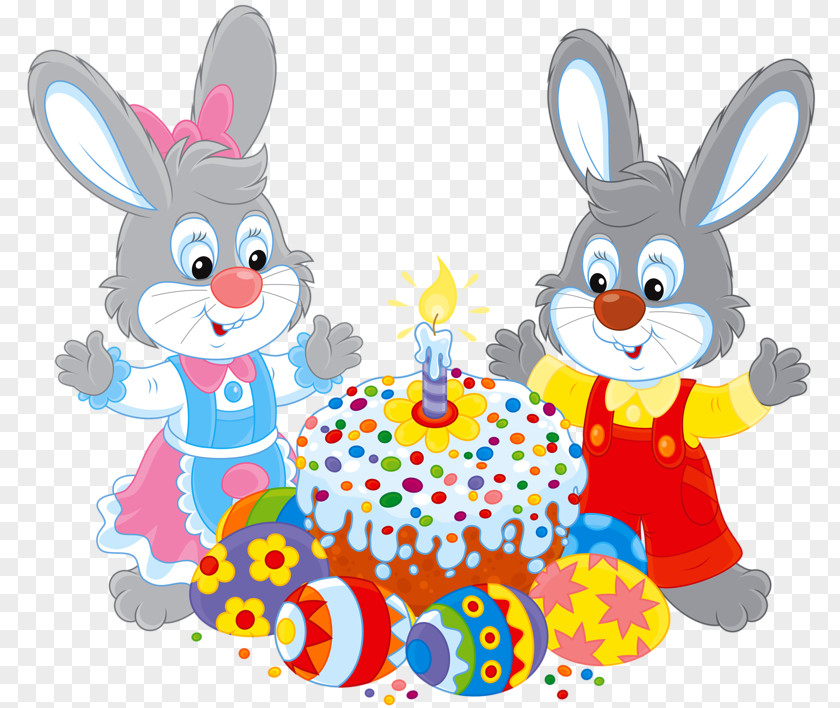 Two Rabbits Easter Bunny Hare Rabbit Clip Art PNG