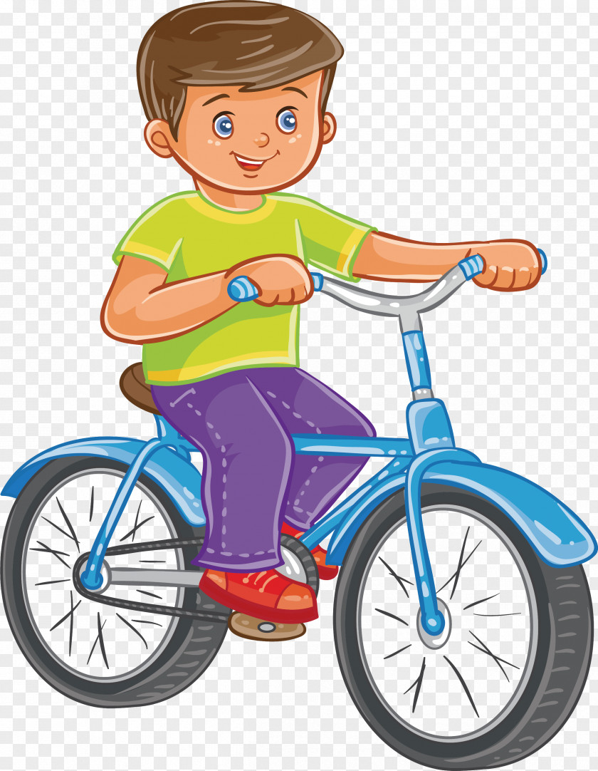 Blue Bike Bicycle Cycling Cartoon PNG