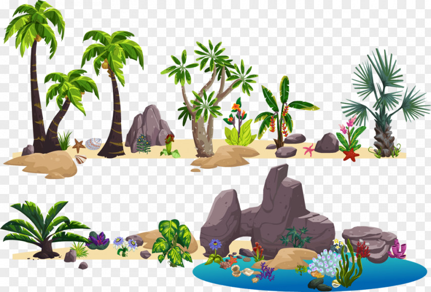 Norwegian Frame Vegetation Palm Trees Illustration Concept Art Illustrator PNG